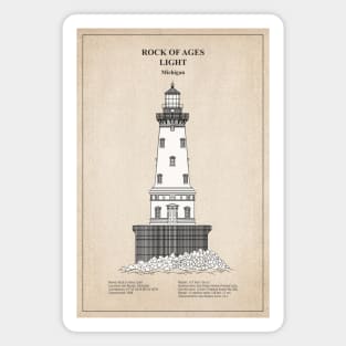 Rock of Ages Light Lighthouse - Michigan - SD Magnet